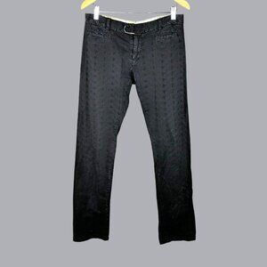 Vintage Black Eyelet Pants 10 Medium Mason's Straight Leg Italy